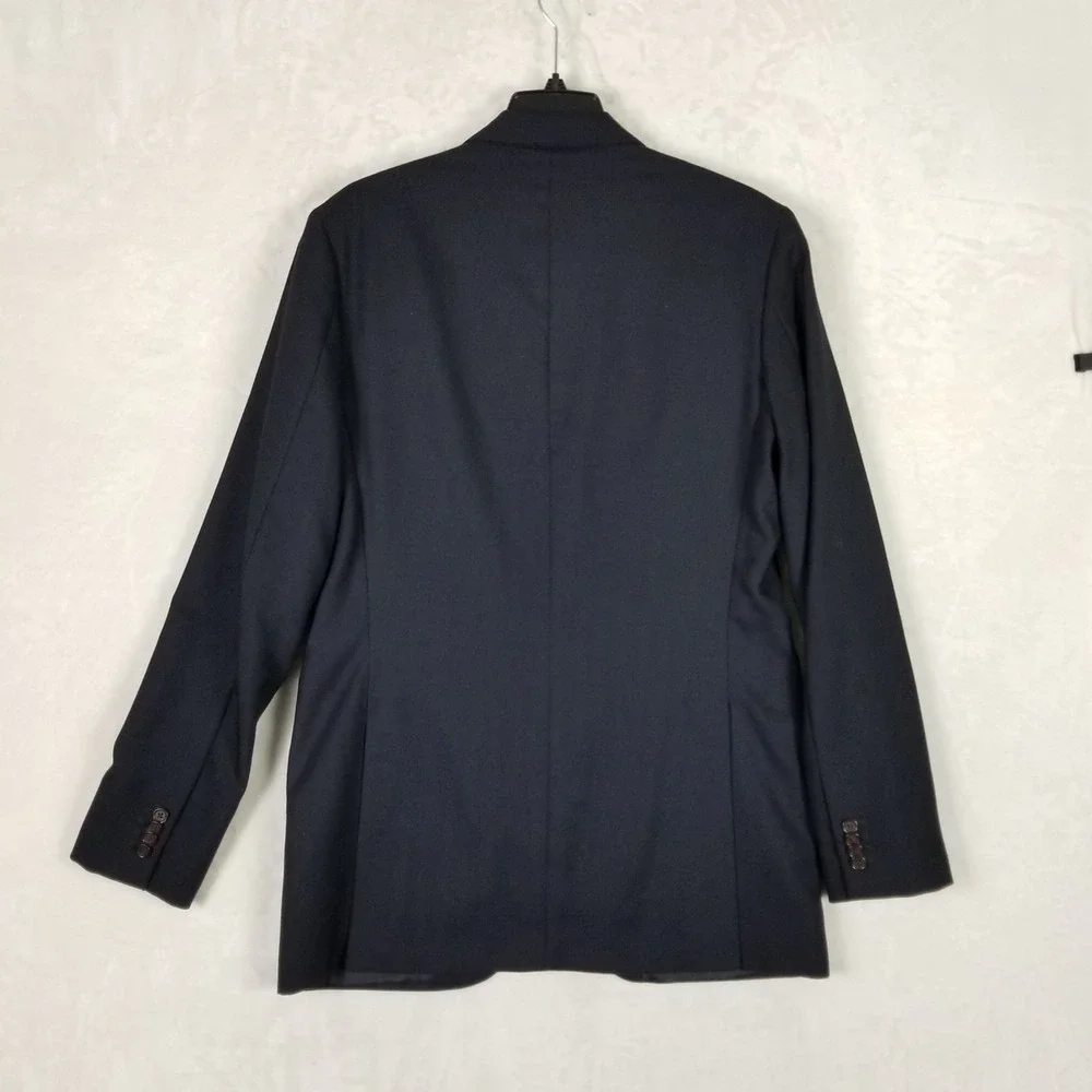 Club Monaco Blazer Mens 42L Navy Italian Tropical Wool Grant Fit Sport Coat